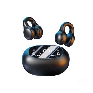Open Ear Clip On Wireless Bluetooth Earphones Ultra Long Battery Life Smart Large Digital Display TWS HiFi Sound for Sports Run