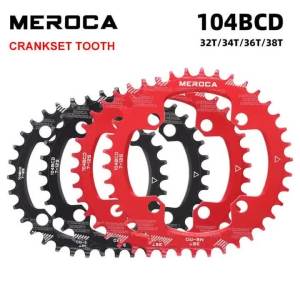 MEROCA 104BCD Round Narrow-Wide Ultralight MTB Chainring (32T/34T/36T/38T) - Bicycle Accessories