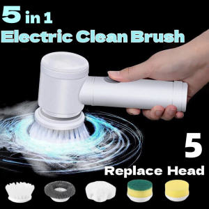 Handheld 5 in 1 Electric Cleaning Brush Multi-functional Kitchen Bathroom Sink Cleaning Tool Wireless Rechargeable Cleaning Tool