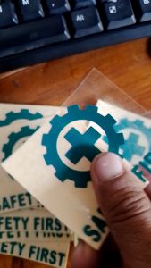 5 pcs Sticker helm proyek safety first k3 cutting sticker bahan menyala