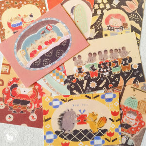 Delicious Odorless Cute Childrens Rhyme Cat Postcard Greeting Card Lovely Gift Japanese Paper Material Theme Card