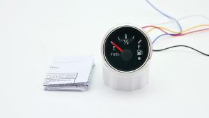 RYSJM | Đồng Hồ Đo Mức Nhiên Liệu Đa Năng 52mm Cho Ô Tô Tàu Thuyền Xe RV Du Thuyền 0-190ohm/240-33ohm Có Báo Động 12V 24V Chỉ Báo Mức Dầu