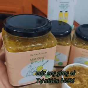 500 gr mật ong ngâm gừng sẻ quê phòng ngừa bệnh cúm mùa ho ngày lạnh.