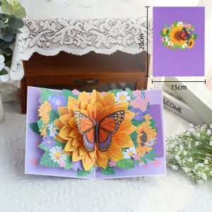 Creative 3D Paper-Cut DIY Handmade Gift Teachers Day Greeting Card Graduation Joy Floral Bouquet Elegant Premium Feeling