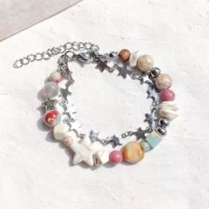 Kitty Cat Star Natural Stone Beaded Bracelet Luxury Design Cute Best Friend Dopaamine Layering Bracelet Fashion Jewelry