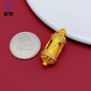 Buddha Image Six-Syllable Mantra Tibetan Buddhism Necklace Pendant Clouds of Gold And Sand DIY Jewelry Accessories