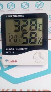 Jam Alarm dan Pengukur Suhu LAB-D HTC-1 Original Thermometer Kelembapan disertai Alarm