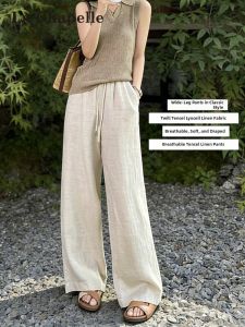 La Chapelle | Lightweight Linen-blend Tencel Wide Leg Trousers Spring Summer