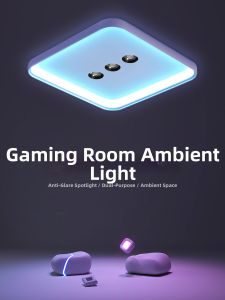 Minimalist Square Ceiling Light For Bedrooms Studies Gaming Rooms