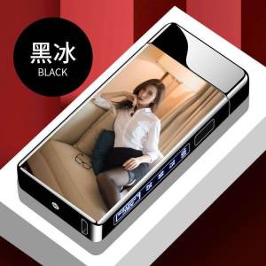 High-End Tech Double Arc Charging Windproof Creative Personalized Electric Level Display Cigarette Lighter Gift for Boyfriend