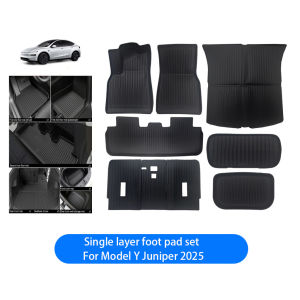 Tesla Model Y 2025-2026 TPE Floor Mats 9PCS Set Waterproof Trunk Seat Back Protection Mat Full Interior + Trunk Protection