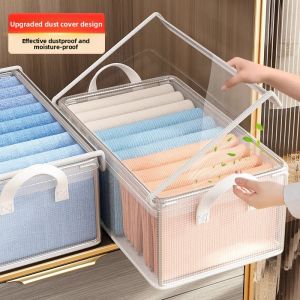 MLZH | Transparent Lid Cloth Fabric Drawer Foldable Storage Organizer