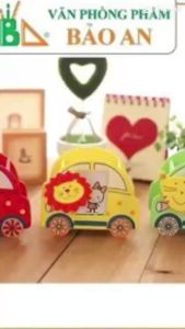 Hộp đựng bút Bút mài Thầy Ánh ống cắm bút hình xe ô tô chất liệu gỗ sơn bóng cho học sinh