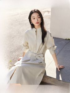 Vimly | Đầm Dáng Suông Cotton Cổ Vintage Mới 2026
