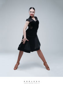 Classic Latin Dance Skirt Velvet Wrap around Practice Skirt Womens Sport Fitness Fan Gear Tanghui Dancewear Short Sleeve