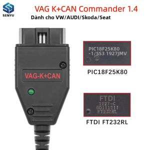 Công Cụ Chẩn Đoán OBD2 VAG K+CAN Commander 1.4 Máy Quét OBDII Với Chip FT232RL PIC18F25K80 Và Cáp Dành Cho Xe VW Audi Skoda Seat