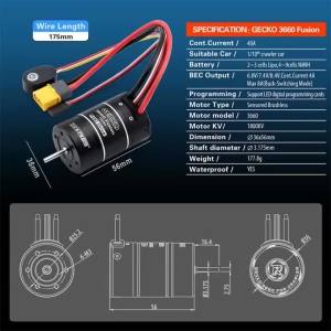 SURPASS HOBBY Brushless Sensored System 2IN1 1800KV Motor 40A ESC 2-3S IP67 For 1/10 Cars