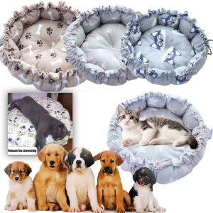 Round Cat Bed Long Plush Pet Bed for Cats Cushion for Dogs Mat Warm Pet Accessories Home Washable Dog Sofa Soft Sleeping