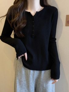 Little Girl Knitwear Long Sleeve Slim Fit Belly Covering Fashion Top for Autumn Winter Plus Size Versatile Outside Wear