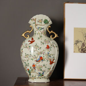 Ceramic vase decoration living room flower arrangement American European dining table retro creative decoration new Chinese hot