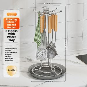 Rotatable Pot Lid Holder Utensil Rack