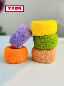 Liufang White Bold and Widening Hair Band Hair Rope Rubber Band Wool Knitting Does Not Hurt Hair Strong Pull Durable Leather Cover Seamless