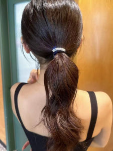 Shiny Hair Ties for Women Durable Elastic Hair Bands Black Hair Rings Fashionable Korean Style Hair Accessories Purple Rice Brand