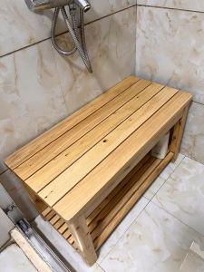 Long Wooden Bench Double Person Bathroom Storage Furniture 70 Long 80 Long Rustic Style Adult Multi-Function Low Chair Stool