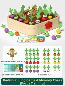 MWZ | Educational Pulling Carrot Matching Toy Montessori Intellectual Development Blocks