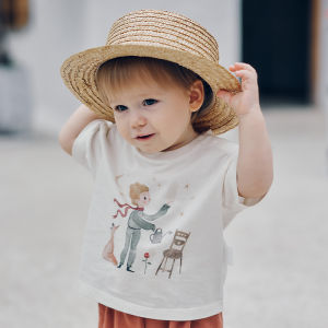 OAK FAMILY | Mulberry Silk Printed Childrens T-Shirt Summer Wear