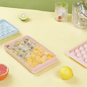 Round Ice Cubes 2-Piece Set 33 Ice Cubes Various Ice Cube Trays Reusable Ice Cubes BPA-Free Suitable for Parties Coffee