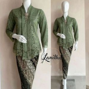 Set kebaya Kartini Modern Kebaya Modern Wanita Kebaya Wisuda Kebaya Floy Lengan Panjang Kebaya Floy Brokat