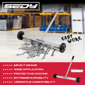 SEDY 17-Inch Magnet Sweeper Magnetic Nail Roller Heavy Duty Magnet Nail Pickup Rolling Tool with Telescoping Adjustable Handle