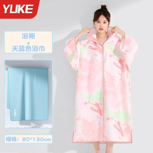 Áo Choàng Tắm Khô Nhanh Bơi Đi Biển Có Mũ Trùm Đầu Mũi Hở Phía Trước Người Lớn Nữ Di Động Đeo Lặn Thể Thao Sandfree