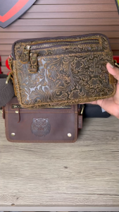 Rush Rider Full Cow Leather Sling Bag Men Shoulder Bag CrossBody Messenger Bag