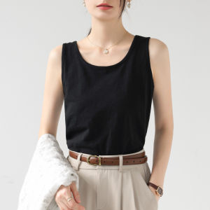 Womens Loose Cotton Vest Strap Summer Outwear New 2025 Bamboo Node Cotton Sleeveless Base Shirt Meat Conceal Slimming Inner Wear Top