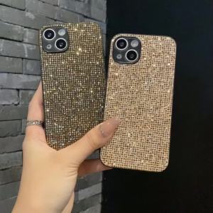Luxury Glitter Golden Grid Leather Case For Samsung Galaxy A14 A15 A16 A35 A55 S25 S24 S23 Plus FE Ultra Shockproof Soft Shell 