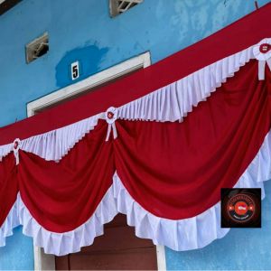 BENDERA MERAH PUTIH GELOMBANG ISTANA|GEDUNG|SEKOLAH|RUMAH 10GELOMBANG 8METER 4 METER 5GELOMBANG KUALITAS PREMIUM