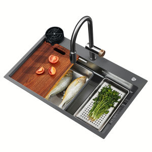 HIGOLD | Handmade Titanium Nanolayer 304 Stainless Steel Sink Rainfall Style Above or Under Counter
