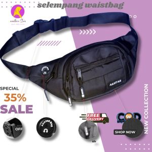 Tas Selempang Pria Wanita Waistbag Tas Pinggang Trendy bahan cordura merk akhtar