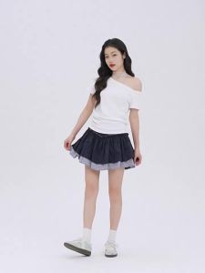 SANFU | Korean Style High Waist Checkerboard Patchwork Short Skort