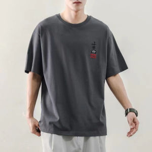 Summer Japanese Pure Cotton Korean Trend T-shirt Loose Print Short Sleeve Men T-shirt Couple Fashion Brand All-Matching Half-Sleeved T-shirt