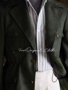 Gentleman Fan Autumn Winter Retro Men Faux Suede Large Lapel Mid Length Long Length Waist Safari Jacket Quilted Padded Jacket Tide