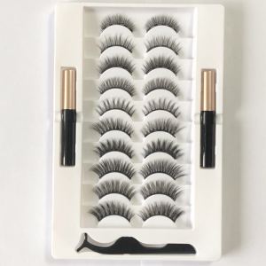 Natural Looking Magnetic False Eyelashes Set 10 Pairs Mixed Neodymium Iron Alloy Easy to Use Beauty Tools for All Skin Types