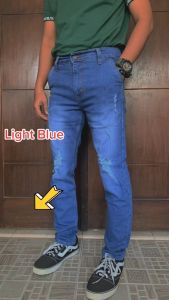 Celana Sobek Jeans Panjang Pria Laki2 Laki Lelaki Dewasa Warna Biru Navy Muda Blit Pensil Slimfit Slim Fit Skinny Strit Karet Melar / Jins Cowok Ripped / Cowo / Murah / Gaul / Keren / Distro Bandung / Lutut / Dengkul / Sobek2 / Model Terbaru 2023