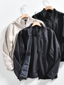Lightweight Tech Fabric Outdoor Mens Casual Stand Collar Sport Jacket Trendy Autumn Fashion Urban Style Zipper Closure Long Sleeve