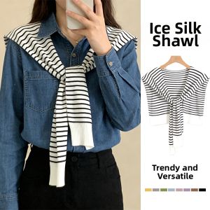 JIFANPAUL | Stripe Ice Silk Lightweight Poncho