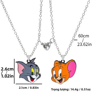 Takara Tomy | 2 Chiếc Vòng Cổ Nhân Vật Hoạt Hình Dễ Thương Bộ Trang Sức Thời Trang Mèo Và Chuột Mặt Dây Chuyền Phụ Kiện Trang Sức Dành Cho Người Hâm Mộ Phim Và Bạn Bè