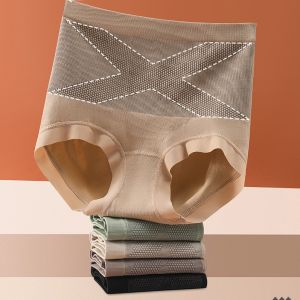 Womens Panties X Black Bandages High Waist Underwear Anti-bacterial Crotch Seamless Shapewear Comfortable Hip Lift Women Brief