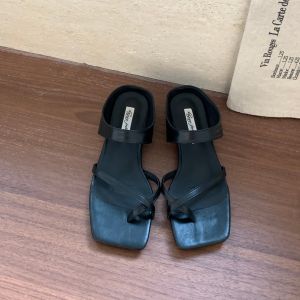 Square Toe French Slip-on Sandals Women
